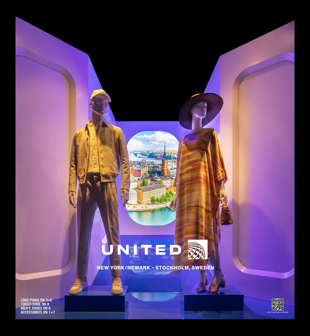 Saks x United Airlines Windows